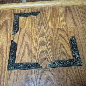 VTG Lot of 3 Decorative Metal Corner Pieces Floral Salvage Project Fair Upcycle